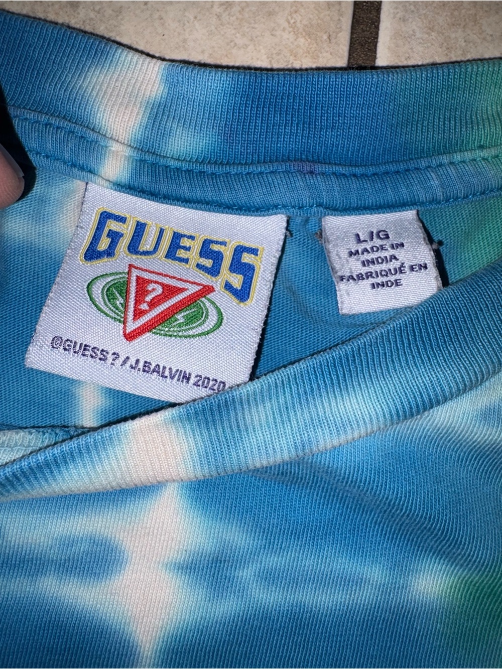 Guess tie dye J Balvin collab size large t shirt - Picture 2 of 3
